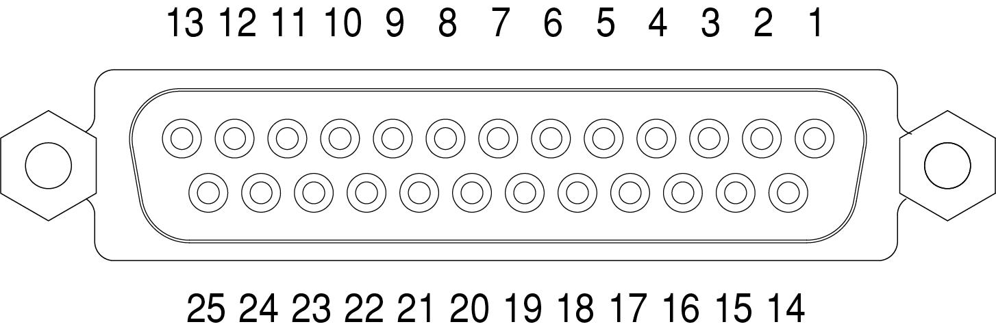 J1 connector pin arrangement